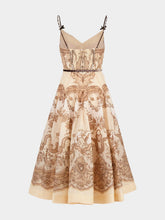 Zimmermann Crush Twist Front Peach Lace Print Midi Dress
