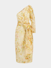 Yellow Floral Crush Asymmetrical Midi Dress