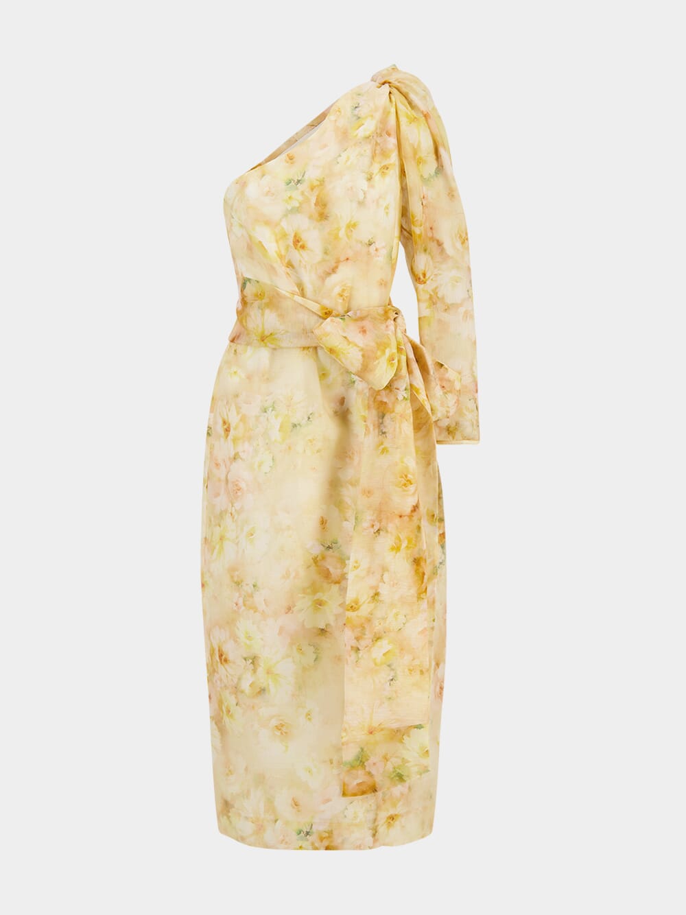 zimmermann golden asymmetric dress crush asymmetrical midi dress main image 1