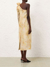 Zimmermann Yellow Floral Crush Asymmetrical Midi Dress