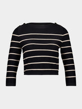 Zimmermann Black and White Stripe Crush Cropped Top