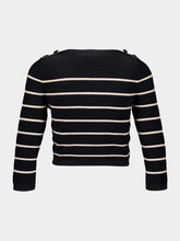 Zimmermann Black and White Stripe Crush Cropped Top