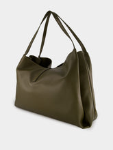 Ferragamo Olive Green Leather Tote Bag