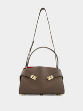 Ferragamo Clay Flame Red Small Hug Soft Leather Handbag