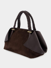 Ferragamo Medium Folded Scarf Bag in Brown Suede