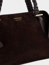 Ferragamo Medium Folded Scarf Bag in Brown Suede