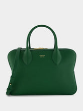 Ferragamo Forest Green Calfskin Leather Top Handle Bag