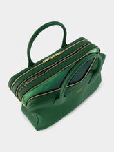 Ferragamo Forest Green Calfskin Leather Top Handle Bag
