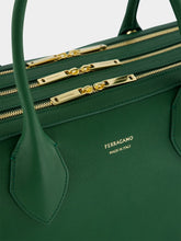 Ferragamo Forest Green Calfskin Leather Top Handle Bag