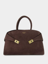 Ferragamo Dark Brown Medium Suede Hug Handbag