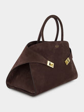 Ferragamo Dark Brown Medium Suede Hug Handbag
