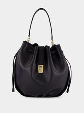 Ferragamo Black Calfskin Hug Bucket Bag