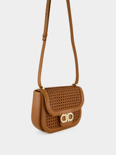 Ferragamo Brown Woven Gancini Crossbody Mini Bag