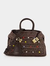 Ferragamo Brown Small Hug Raffia Handbag