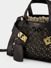 Ferragamo Black Mini Hug Laser-Cut Handbag