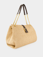 Ferragamo Natural Nude Mia Large Raffia Tote Bag