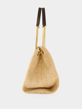 Ferragamo Natural Nude Mia Large Raffia Tote Bag