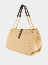 Ferragamo Natural Nude Mia Large Raffia Tote Bag