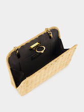 Ferragamo Natural Diana Wicker Clutch Bag