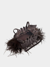 Ferragamo Black Nappa Leather Feather Small Soft Bag