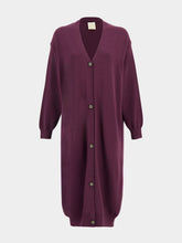 Paula Long Aubergine Cashmere Cardigan
