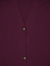 Paula Long Aubergine Cashmere Cardigan