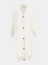 Paula Long Off-White Cashmere Cardigan