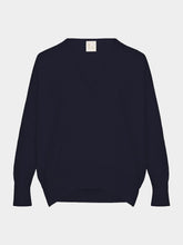 Paula V-Neck Navy Cashmere Sweater