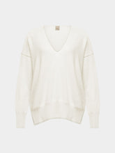 Paula V-Neck Off-White Cashmere Sweater