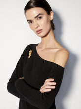 Paula Asymmetric Black Cashmere Sweater