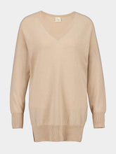 Paula Long V-Neck Camel Cashmere Sweater