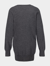 Paula Long V-Neck Dark Grey Cashmere Sweater