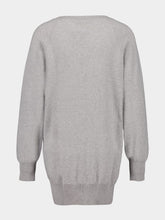 Paula Long V-Neck Light Grey Cashmere Sweater