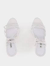 Manolo Blahnik White Ankle-Tie Nappa Leather Sandals