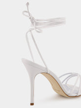 Manolo Blahnik White Ankle-Tie Nappa Leather Sandals