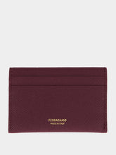 Ferragamo Plum Gancini Leather Card Holder