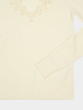 Zimmermann Cream Clash Merino Wool Lace V-Neck Top