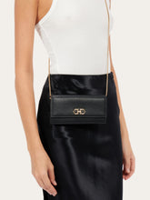 Ferragamo Black Gancini Wallet with Chain