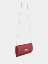 Ferragamo Red Gancini Wallet with Chain