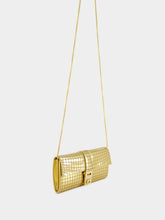 Ferragamo Gold Laminated Hug Wallet with Chain