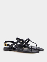 Manolo Blahnik Black Calf Leather Sandals