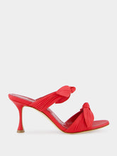 Manolo Blahnik Lollo Red Nappa Leather Bow Detail 70mm Mules