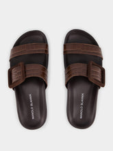 Manolo Blahnik Brown Calf Leather Sandals