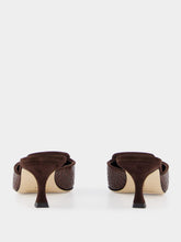 Manolo Blahnik Maysalebi Brown Calf Leather Buckle Detail Mules