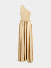 Zimmermann Gold Crush Metallic Asymmetric Maxi Dress