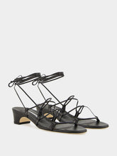 Manolo Blahnik Black Dellasan Sandals in Nappa Leather