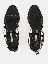 Manolo Blahnik Black Dellasan Sandals in Nappa Leather