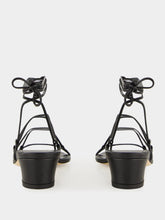 Manolo Blahnik Black Dellasan Sandals in Nappa Leather