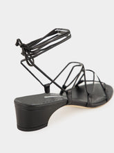 Manolo Blahnik Black Dellasan Sandals in Nappa Leather