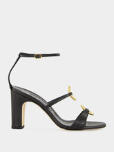 Manolo Blahnik Hisfahan Black Calf Leather Ankle Strap Sandals